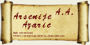 Arsenije Azarić vizit kartica
